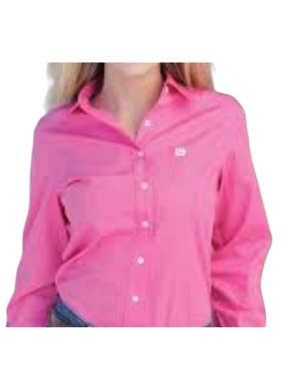 Cinch Women's Pink Long-Sleeves Button-Up Dress Western Shirt Large Pre-owned